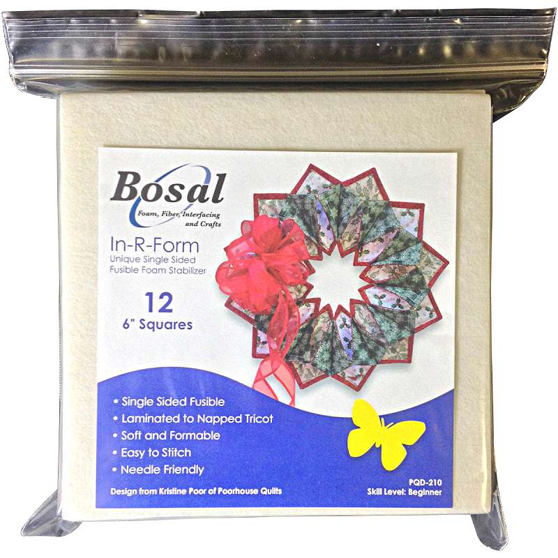 In-R-Foam Single-Sided Fusible Foam Stabilizer 6"X6" 12/Pkg