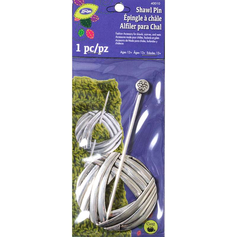 LoRan Shawl Stick Pin Round Yarn Design With Silver Finish