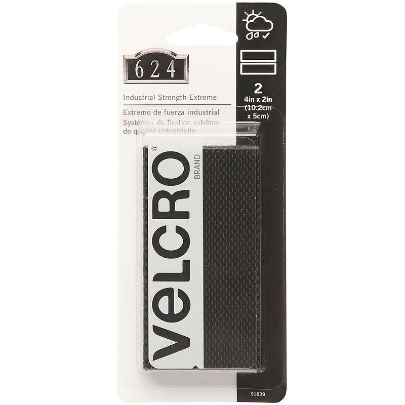 VELCRO(R) Brand Industrial Strength Extreme Fasteners 4"X2" Black