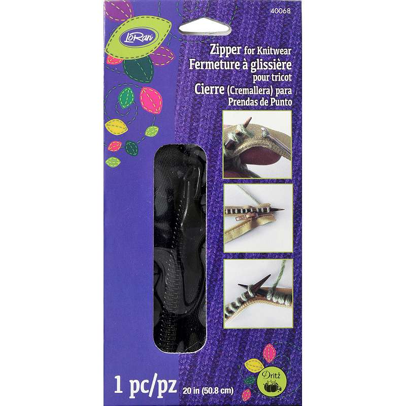 LoRan Knitwear Zip Fastener 20" Black