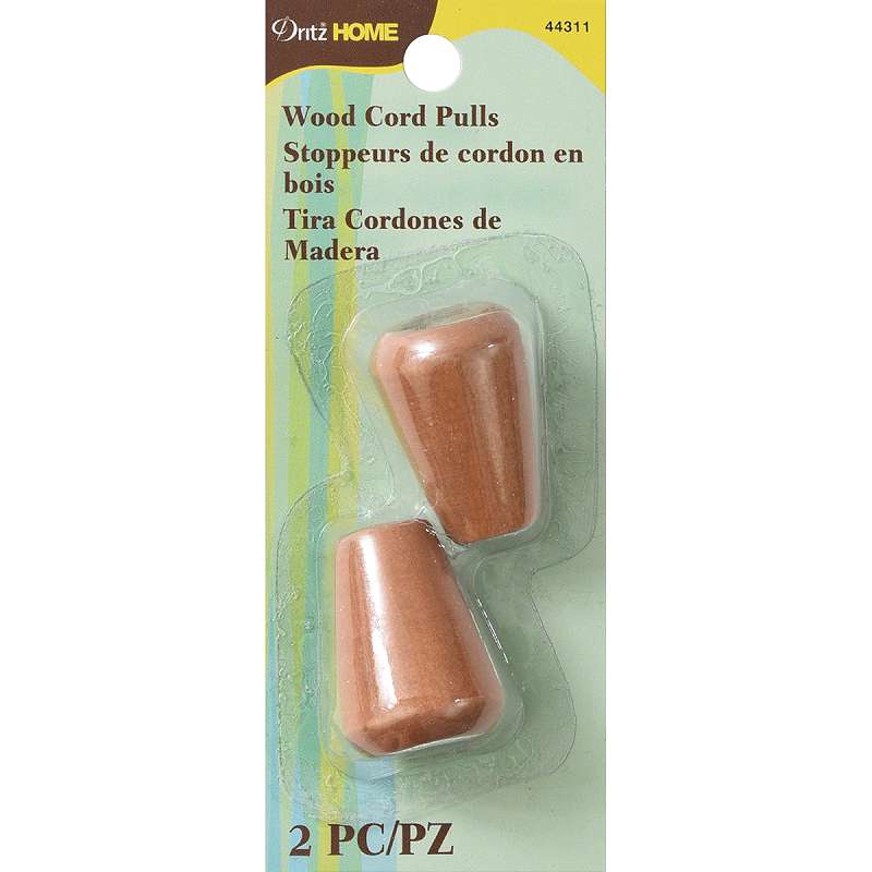 Wood Cord Pulls 2/Pkg Honey Pine