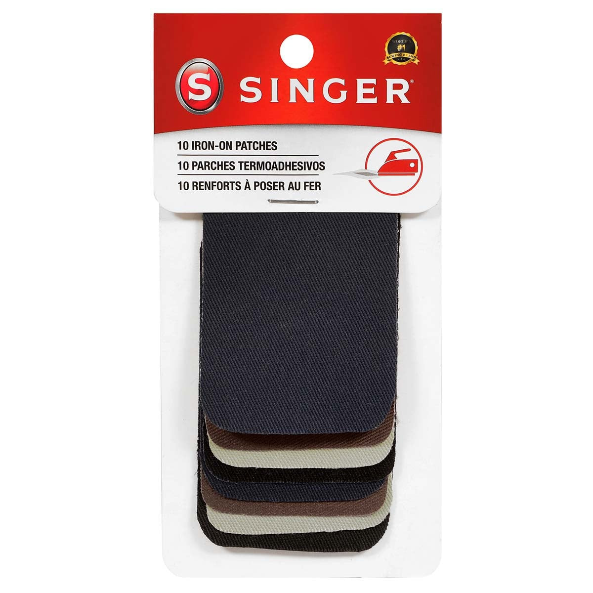 Iron-On Patches 2"X3" 10/Pkg Dark Assortment