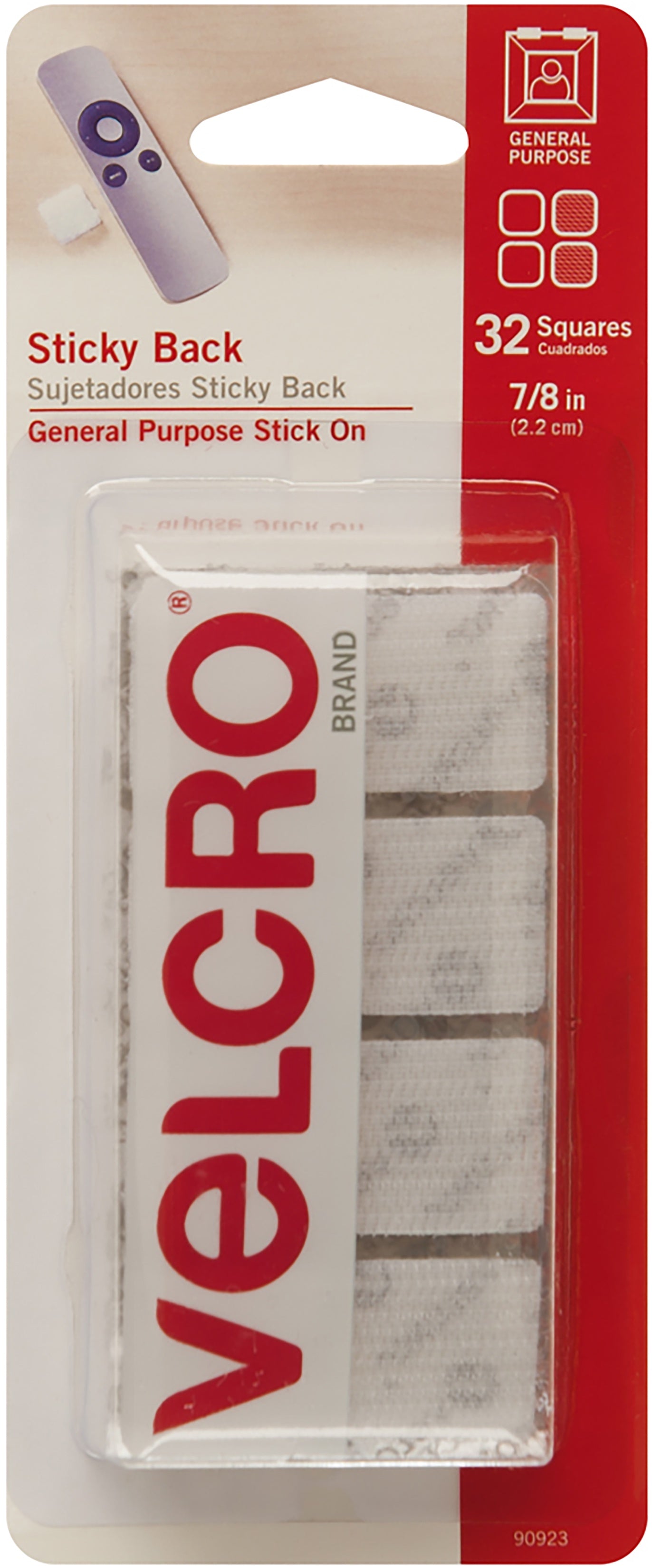 VELCRO(R) Brand Sticky Back Squares .875" 32/Pkg White