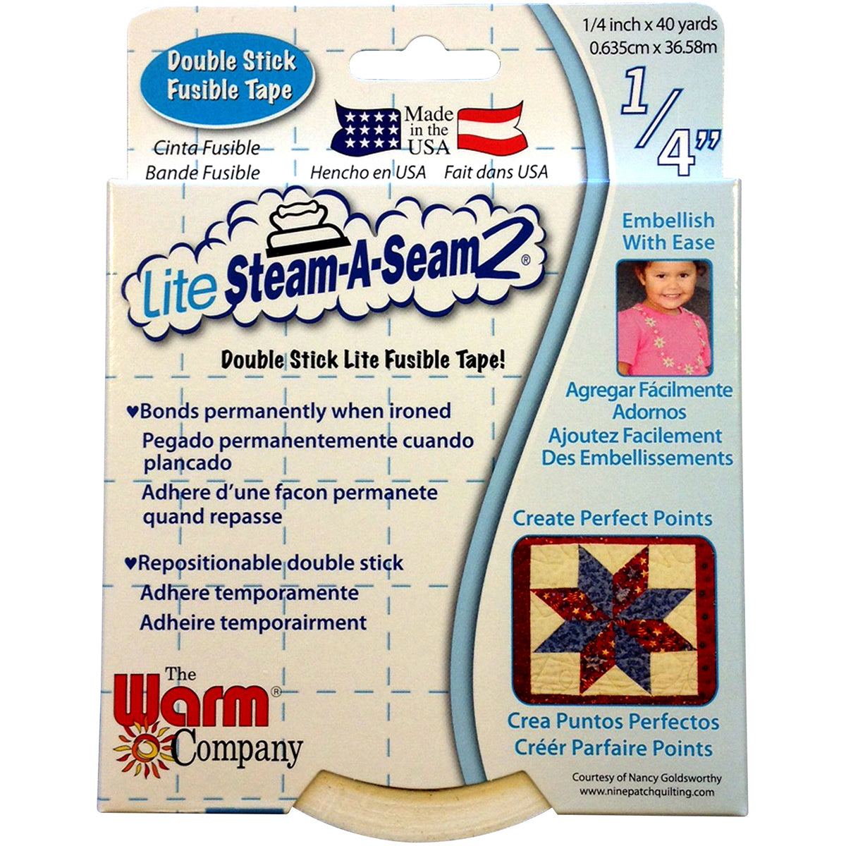 Lite Steam-A-Seam 2 Double Stick Fusible Web .25"X40yd