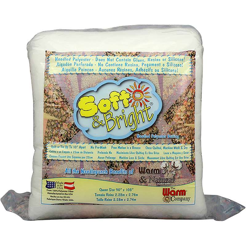 Soft & Bright Polyester Batting Queen Size 90"X108" FOB: MI
