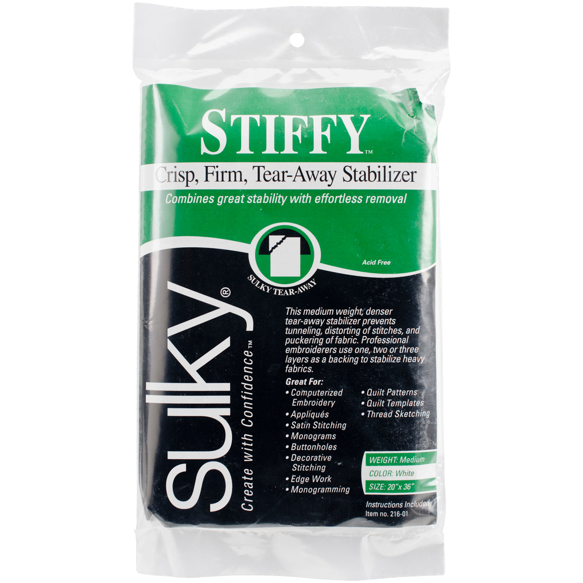 Stiffy Tear-Away Stabilizer 20"X36"