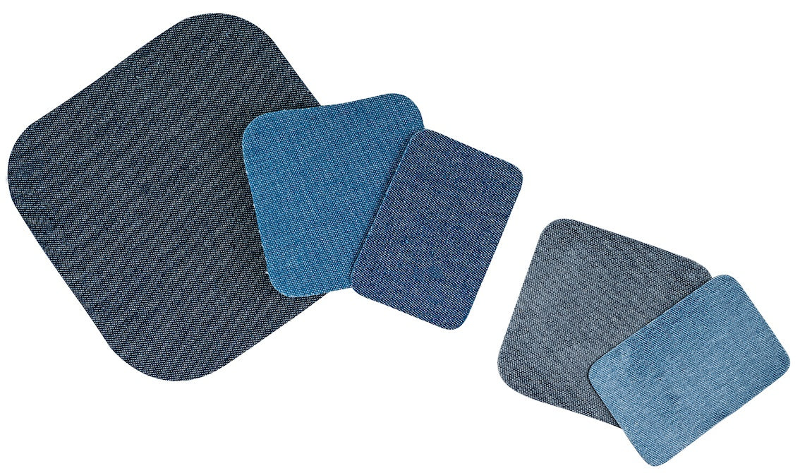 Iron-On Patch Repair Kit 12/Pkg Assorted Denim