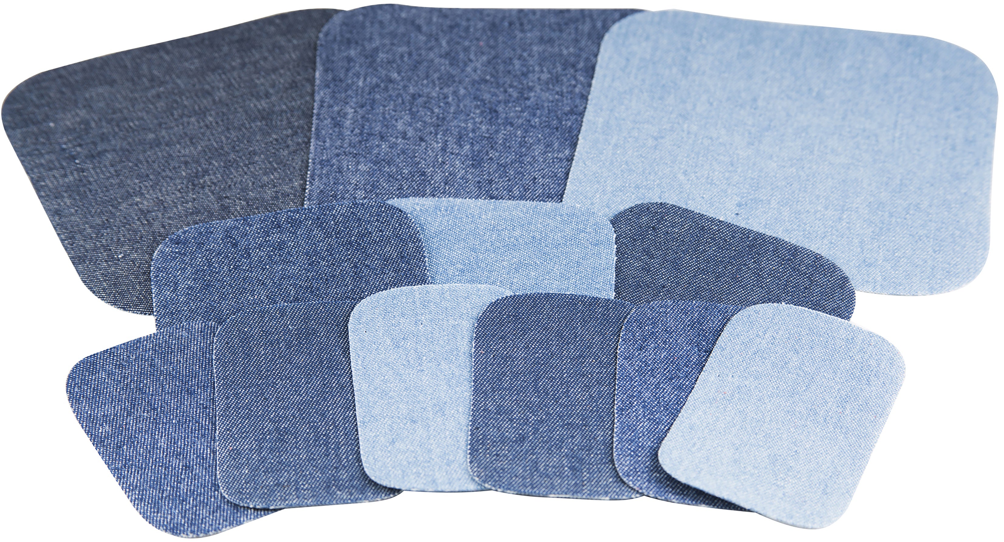 Iron-On Patch Repair Kit 12/Pkg Assorted Denim