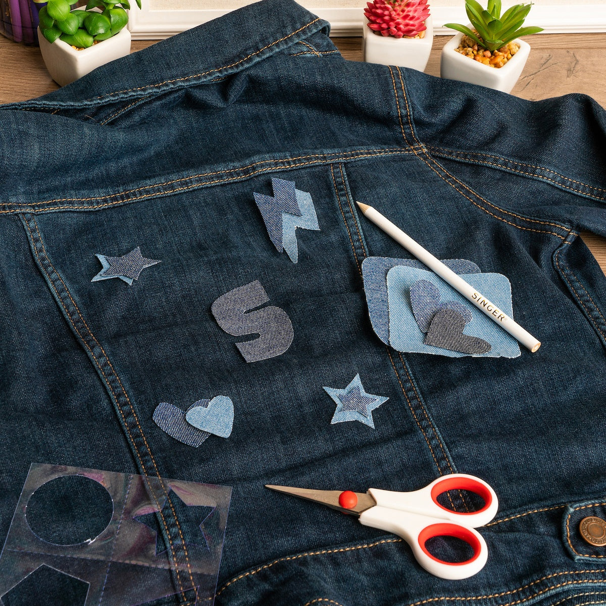 Iron-On Patch Repair Kit 12/Pkg Assorted Denim