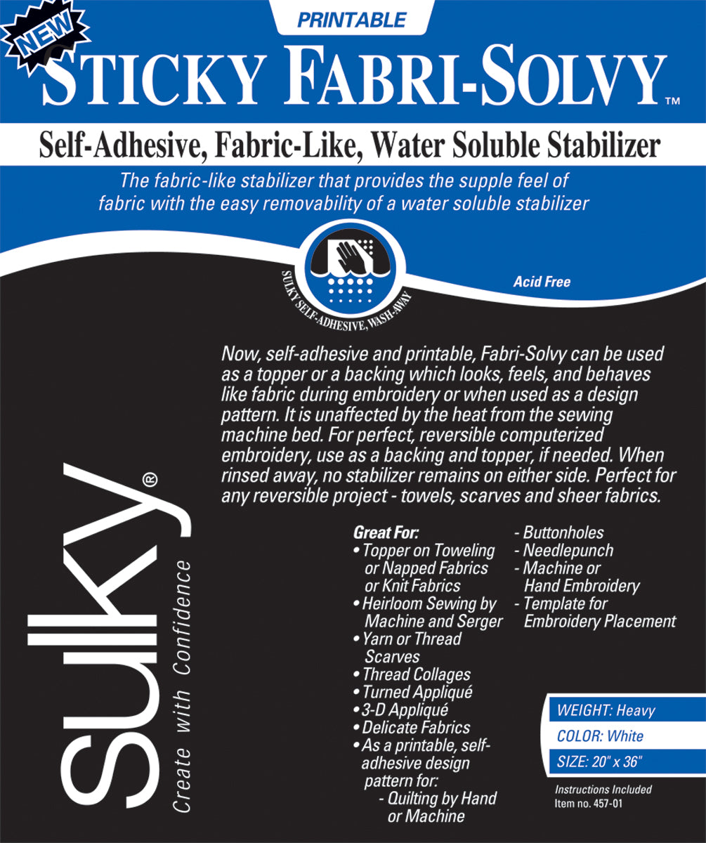 Sticky Fabri-Solvy Stabilizer 20"X36"