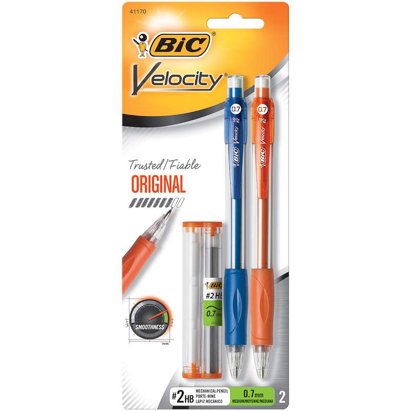 BIC Velocity Mechanical Pencil 2/Pkg Black