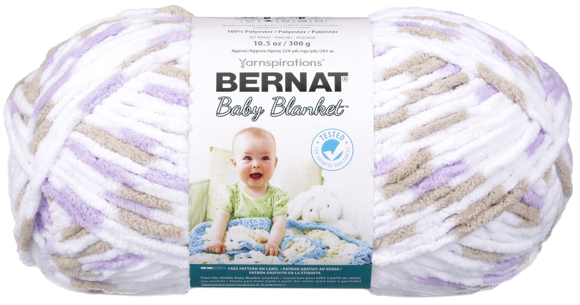 Baby Blanket Big Ball Yarn Little Lilac Dove Print