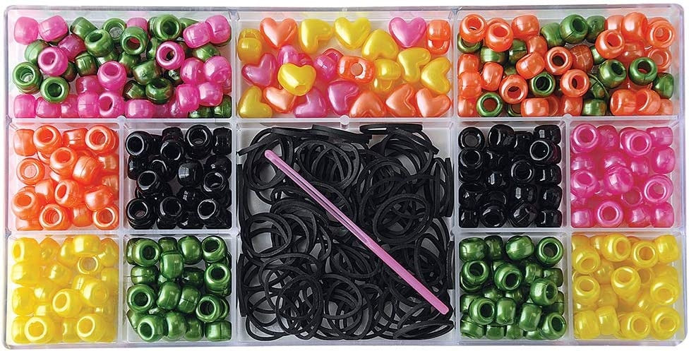 Large Hair Bead Box Kit Bright Pearl