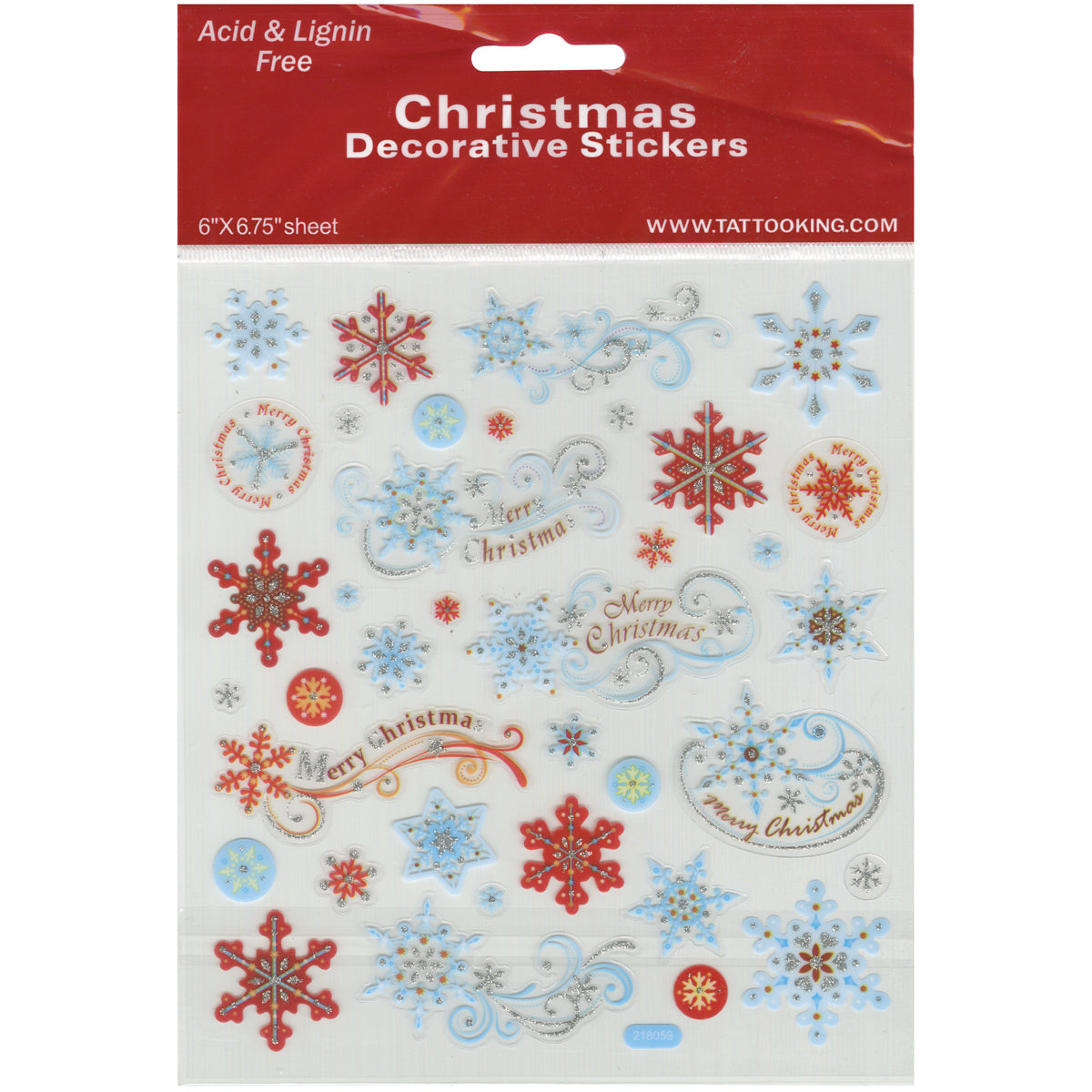 Multicolored Stickers Red & Blue Snowflakes