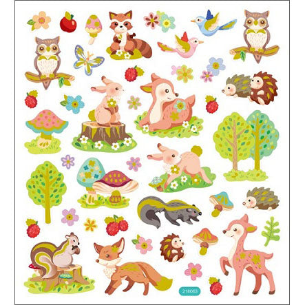 Multicolored Stickers Forest Critters
