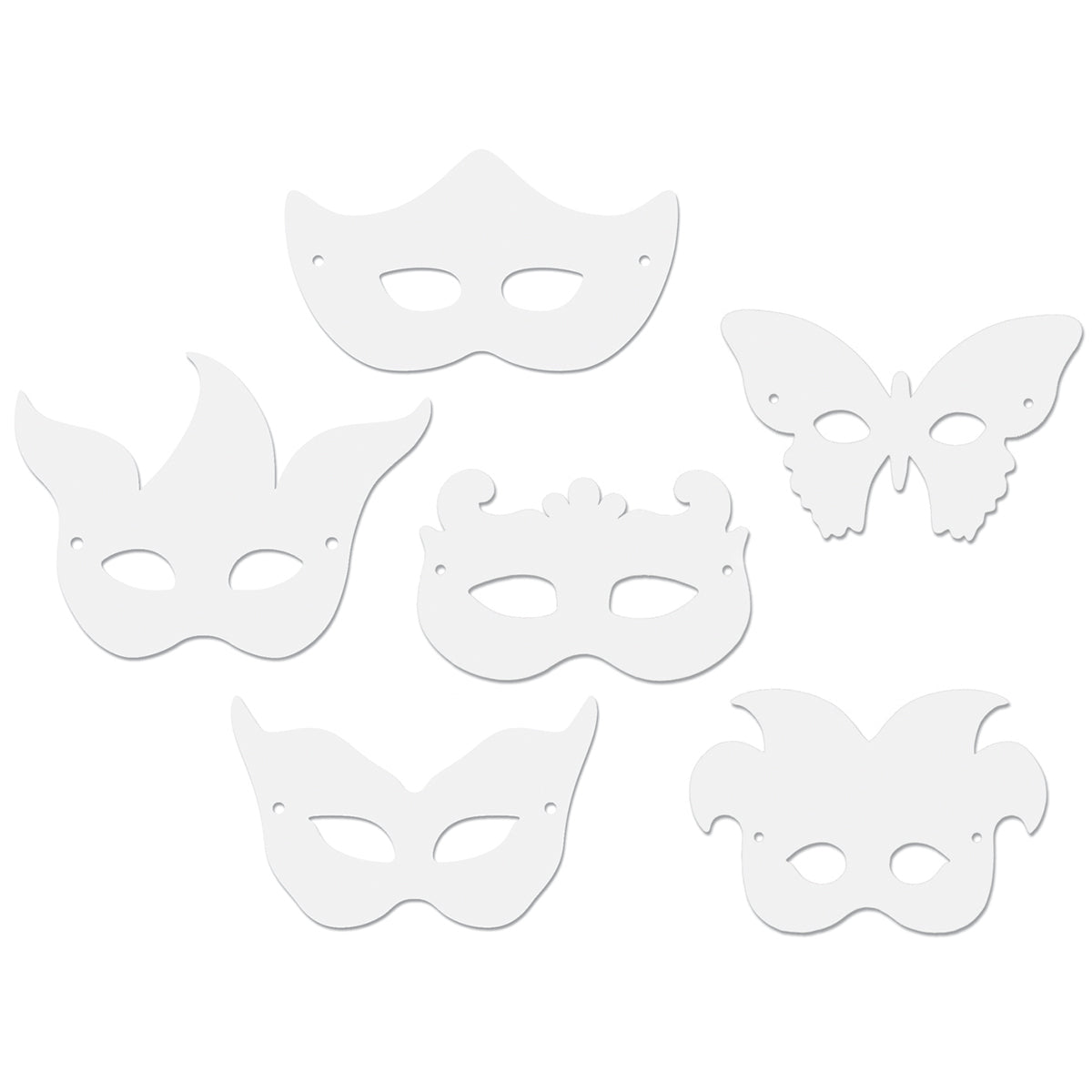 Paper Mardi Gras Masks 24/Pkg Assorted Shapes