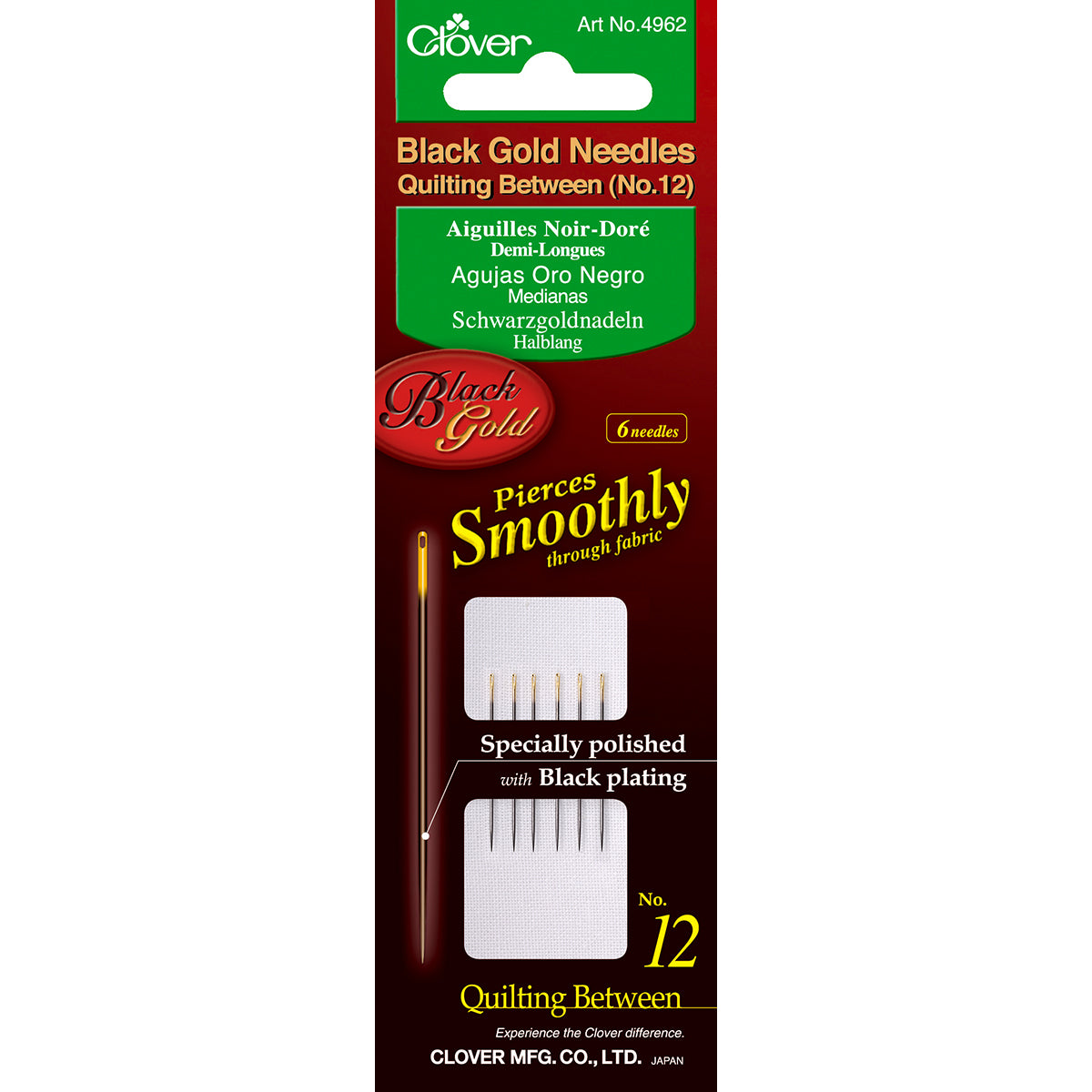 Black Gold Quilting Betweens Needles Size 12 6/Pkg