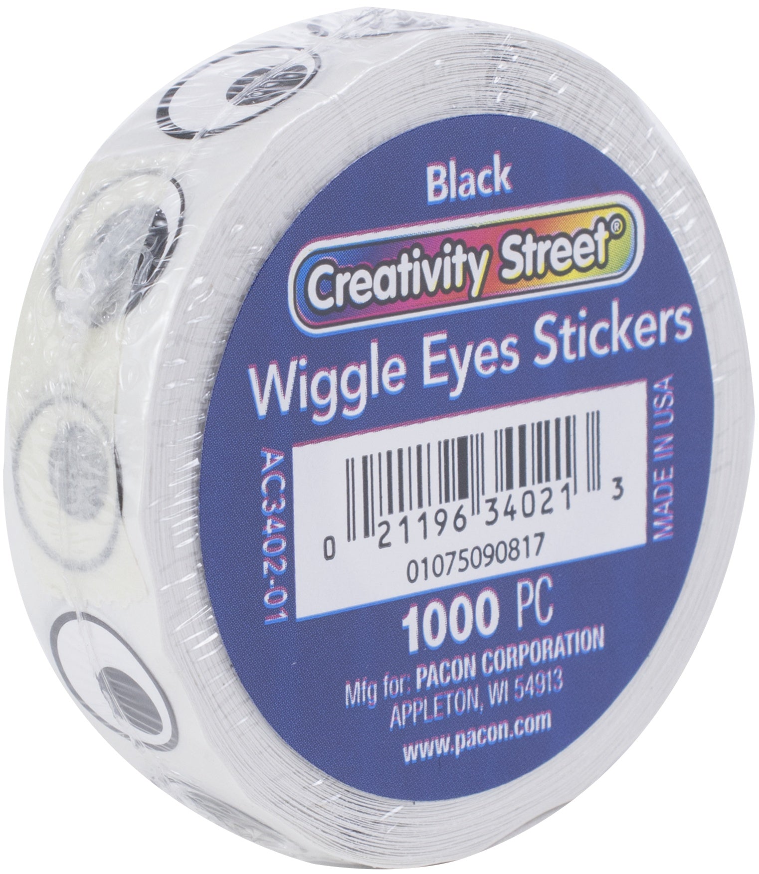 Wiggle Eyes Stickers .5" 1,000/Pkg Black