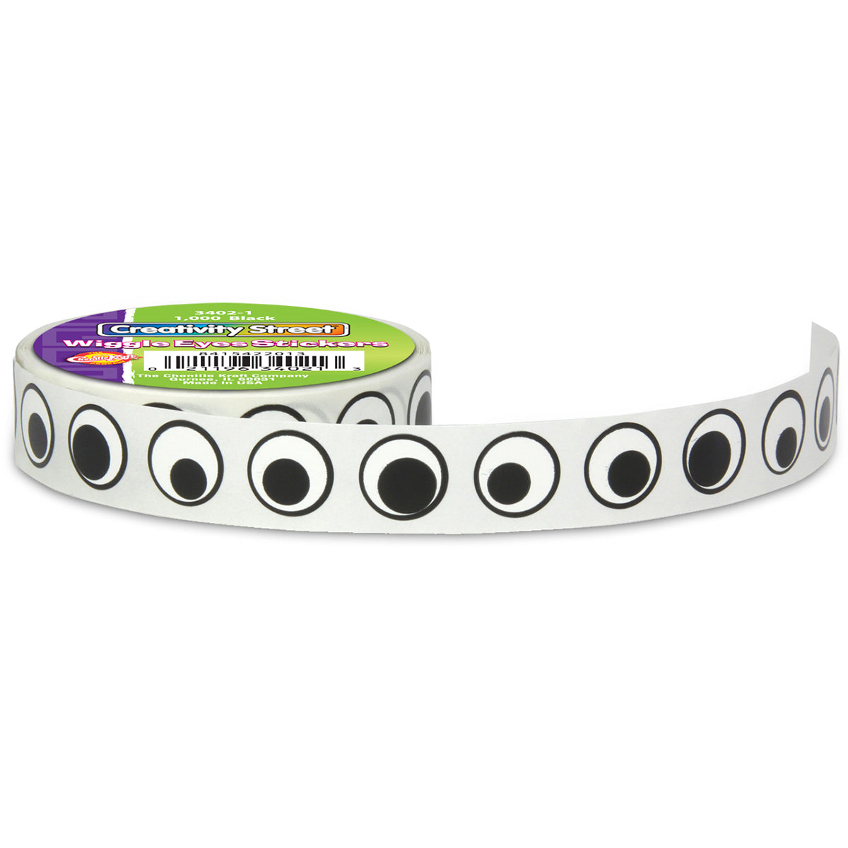 Wiggle Eyes Stickers .5" 1,000/Pkg Black