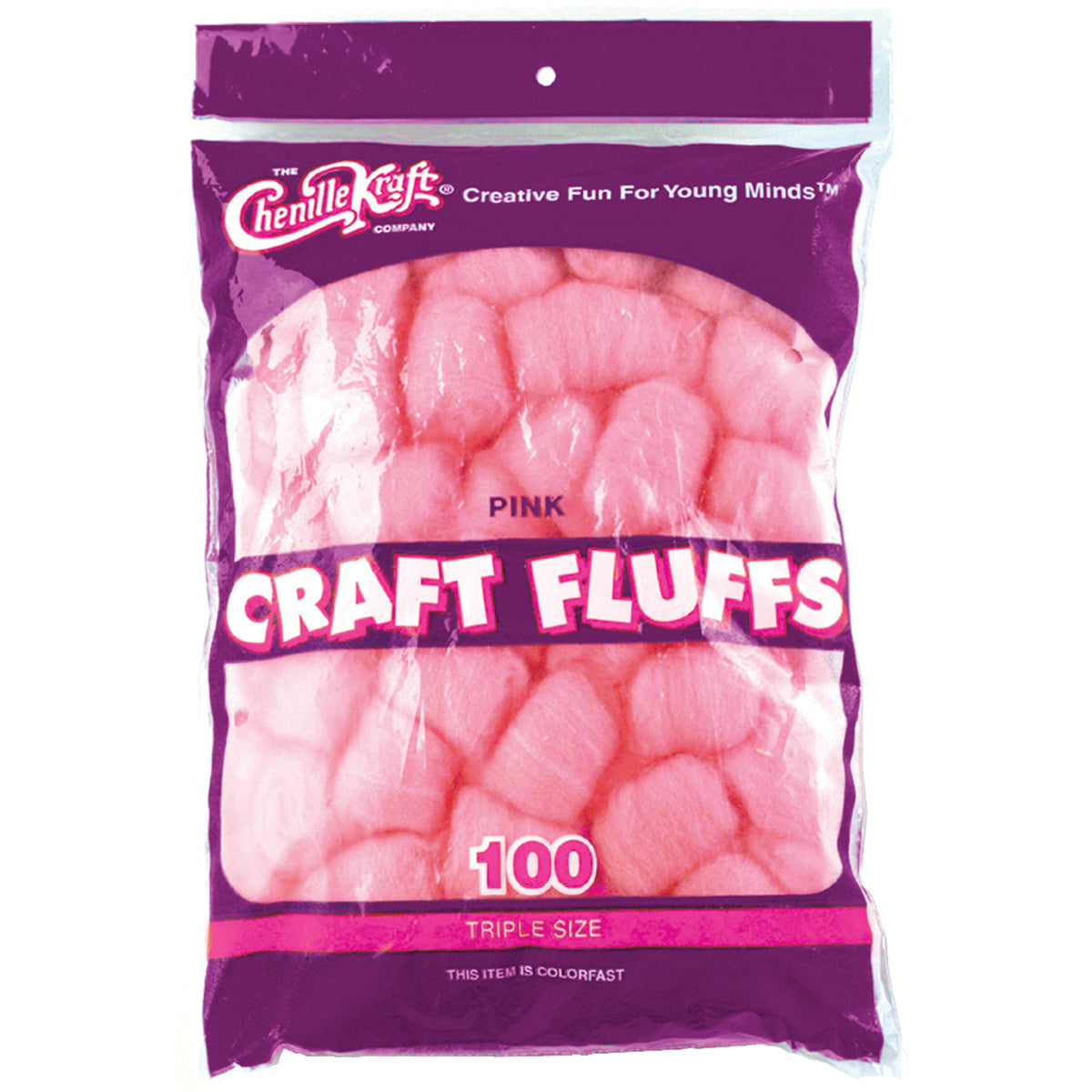 Craft Fluffs 4oz 100/Pkg Pink