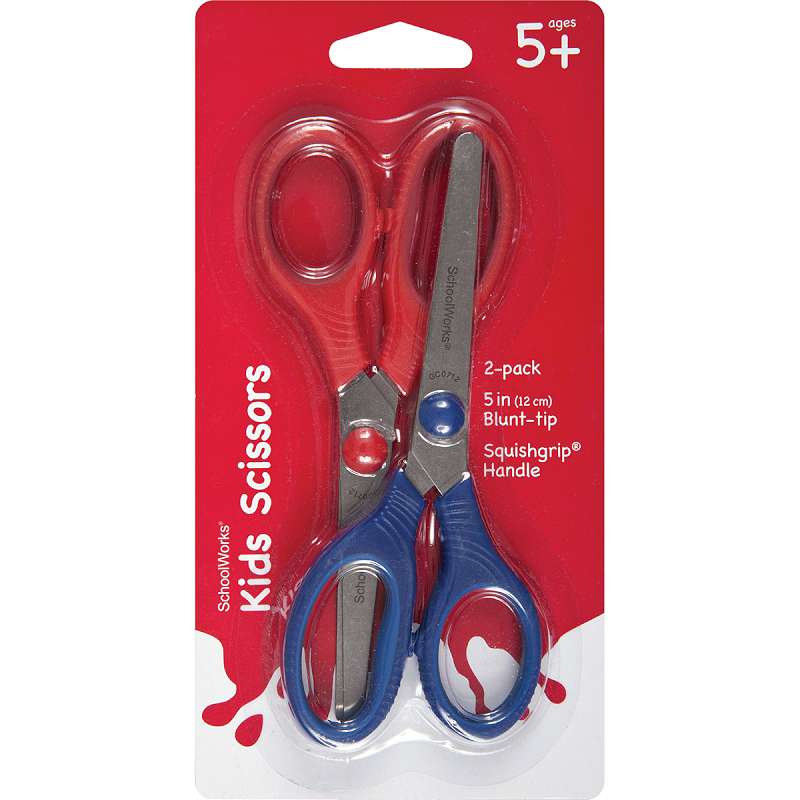 Schoolworks Kids Squishgrip Blunt Tip Scissors 5" 2/Pkg  