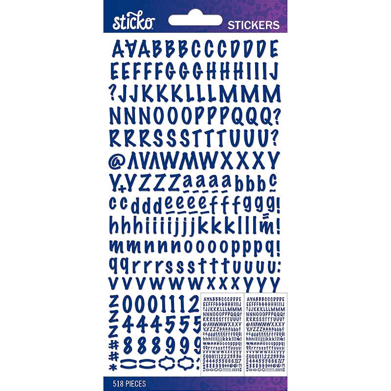 Sticko Alphabet Stickers Cobalt Marker Small