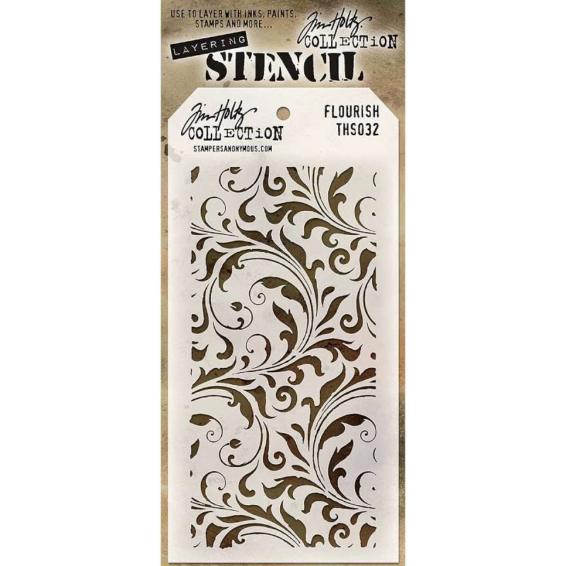 Tim Holtz Layered Stencil 4.125"X8.5" Flourish