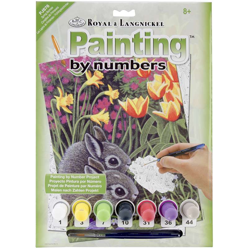Junior Small Paint By Number Kit 8.75"X11.75" Spring Bunnies