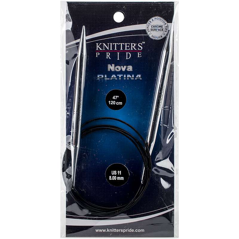 Nova Platina Fixed Circular Needles 47" Size 11