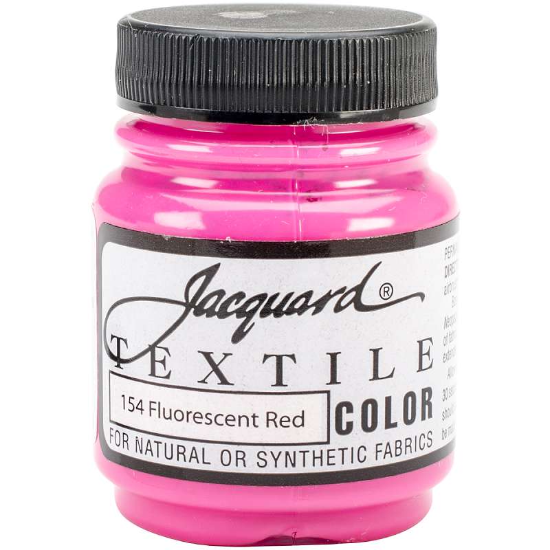 Jacquard Textile Color Fabric Paint 2.25oz Fluorescent Red