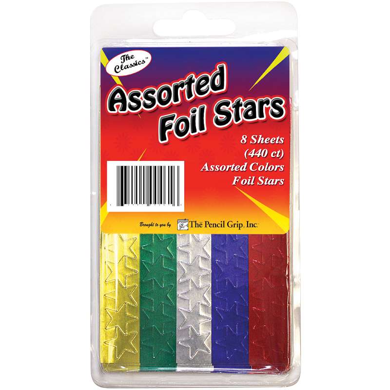 Foil Star Stickers 440/Pkg Assorted
