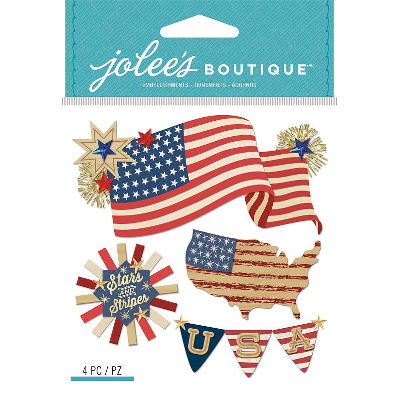Jolee's Boutique Dimensional Stickers American Flag