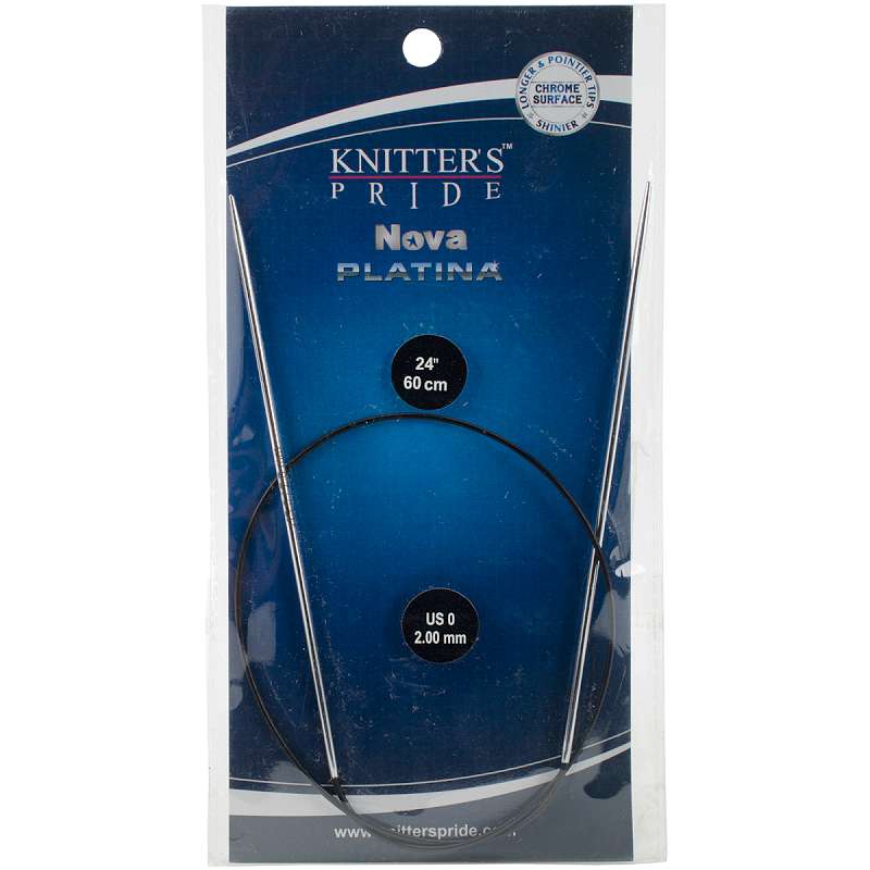Nova Platina Fixed Circular Needles 24" Size 0/2mm