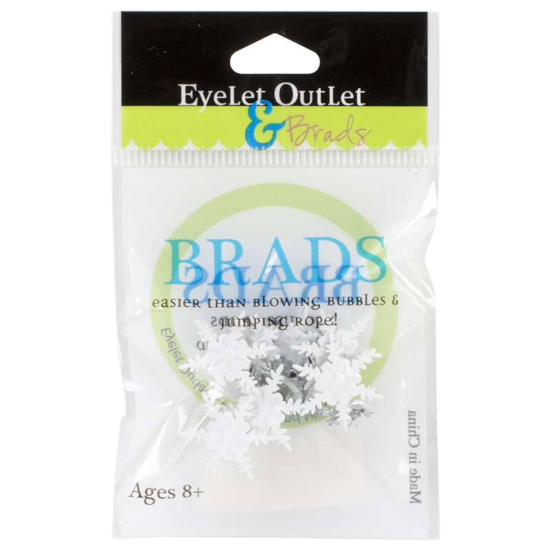 Eyelet Outlet Shape Brads 12/Pkg Snowflakes