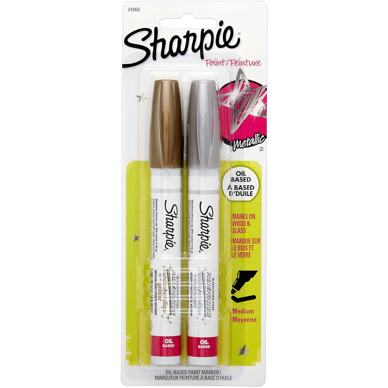 Sharpie Medium Point Oil-Based Paint Markers 2/Pkg Gold, Silver