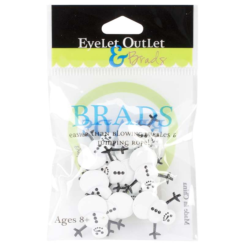 Eyelet Outlet Shape Brads 12/Pkg Snowmen