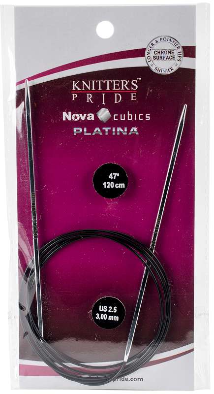 Cubics Platina Fixed Circular Needles 47" Size 2.5/3mm