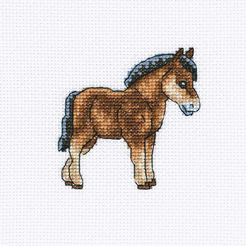 Dutch Horse Counted Cross Stitch Kit 4"X4" 14 Count
