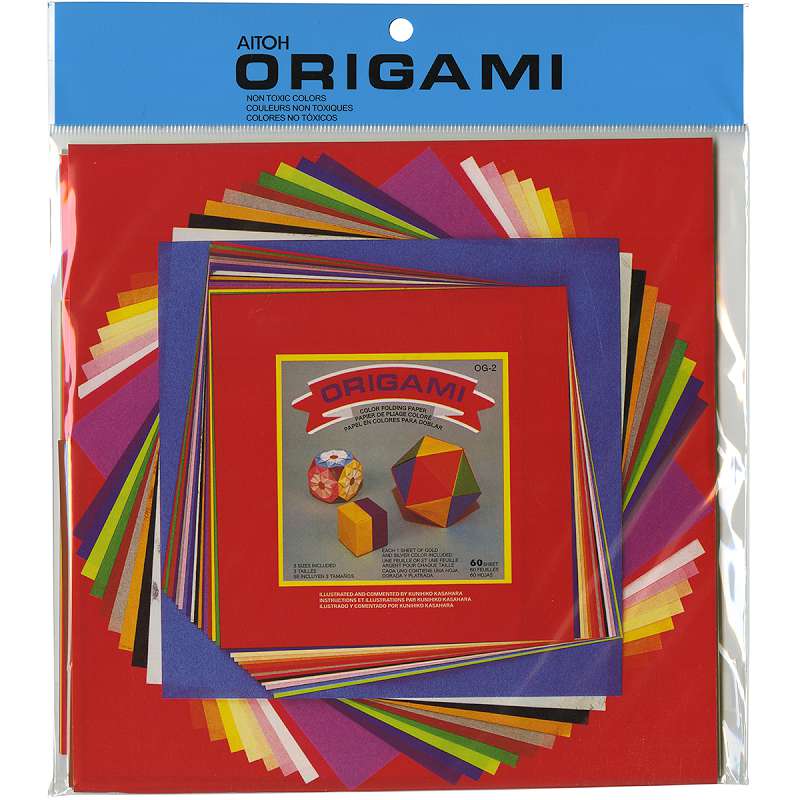 Origami Paper 60 Sheets Assorted Colors & Sizes