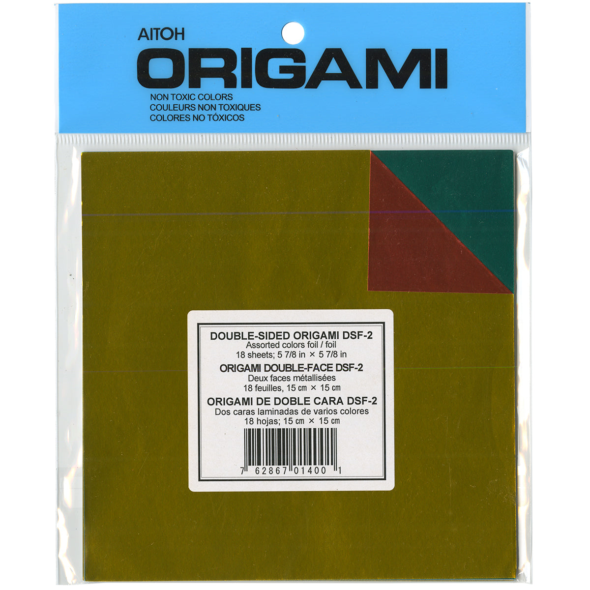 Origami Paper 5.875"X5.875" 18 Sheets Assorted Foil/Foil Double-Sided