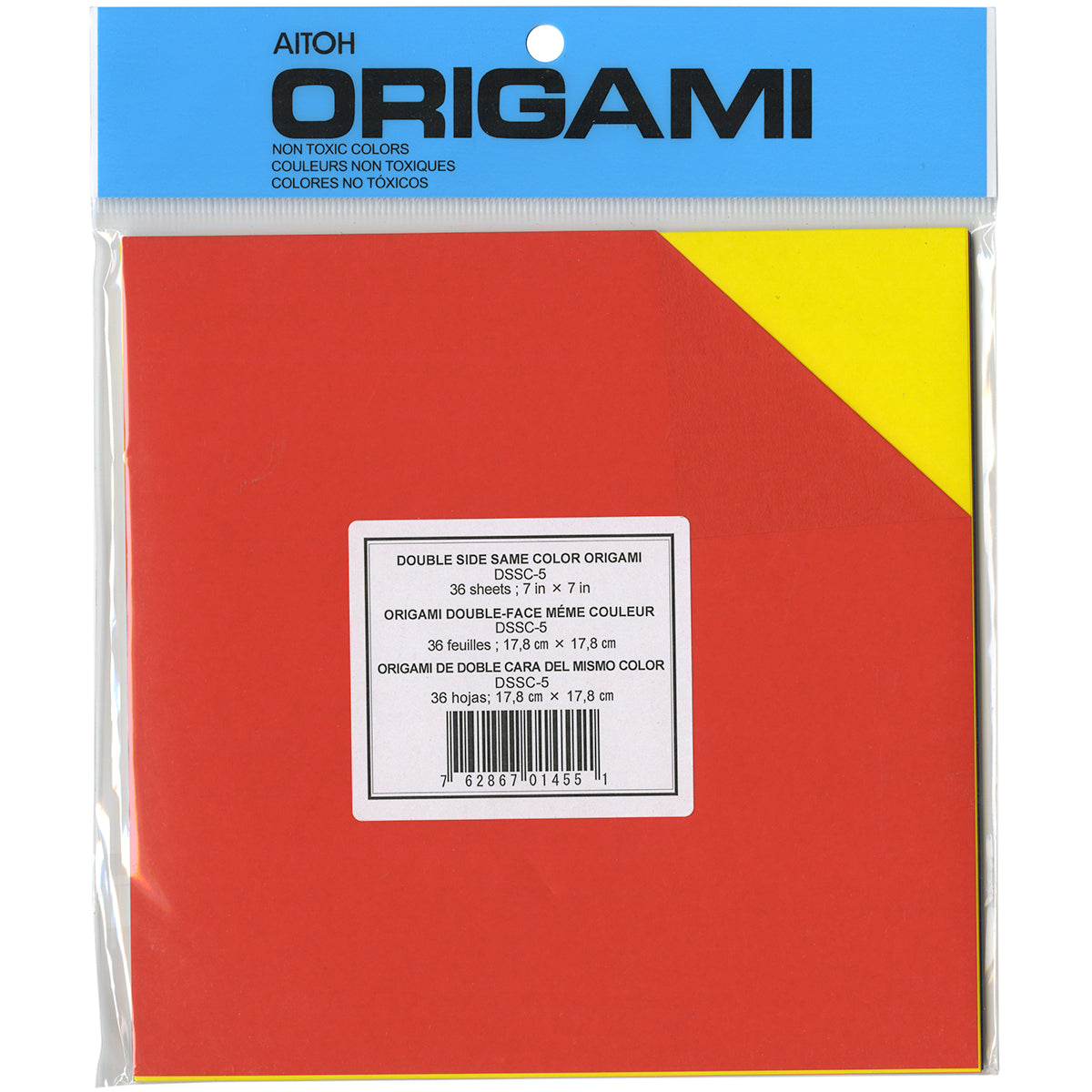 Origami Paper 7"X7" 36 Sheets Assorted Double Sided Colors