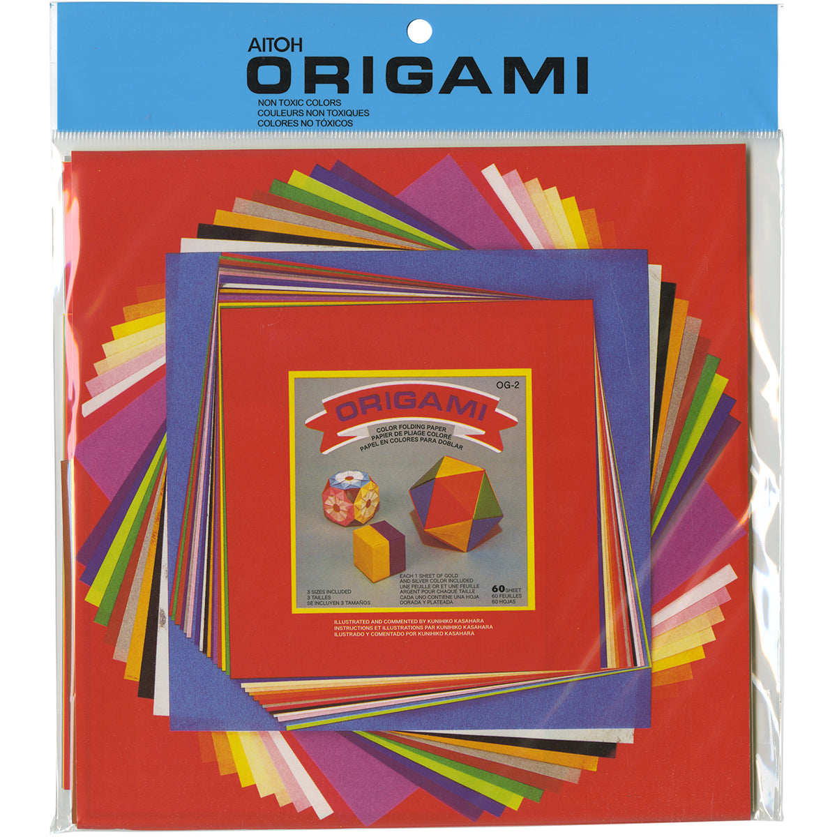 Origami Paper 60 Sheets Assorted Colors & Sizes