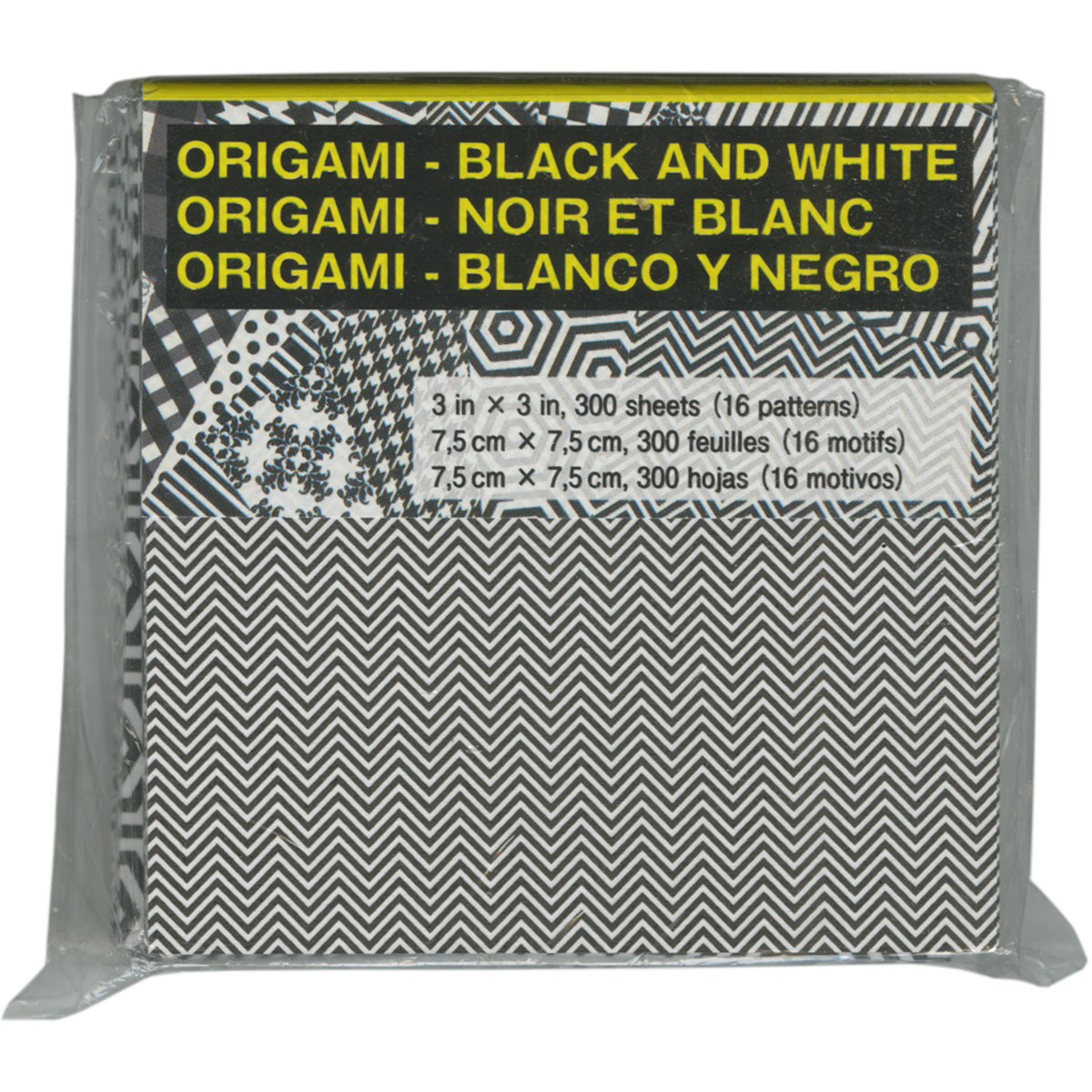 Origami Paper 3"X3" 300 Sheets Black & White