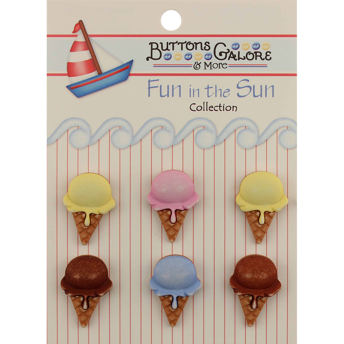 Fun In The Sun Buttons Ice Cream Cones