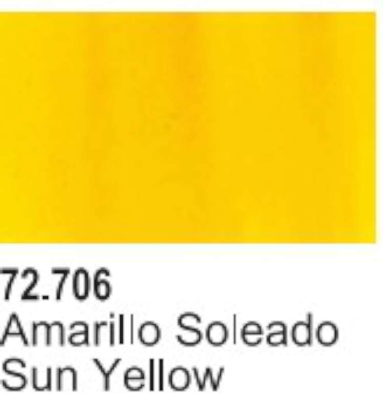 VAL72706 Sun Yellow Acrylic Paint 17ml Bottle Game Air Vallejo