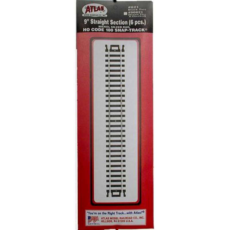 HO Code 100 9" Straight Snap Track (6)