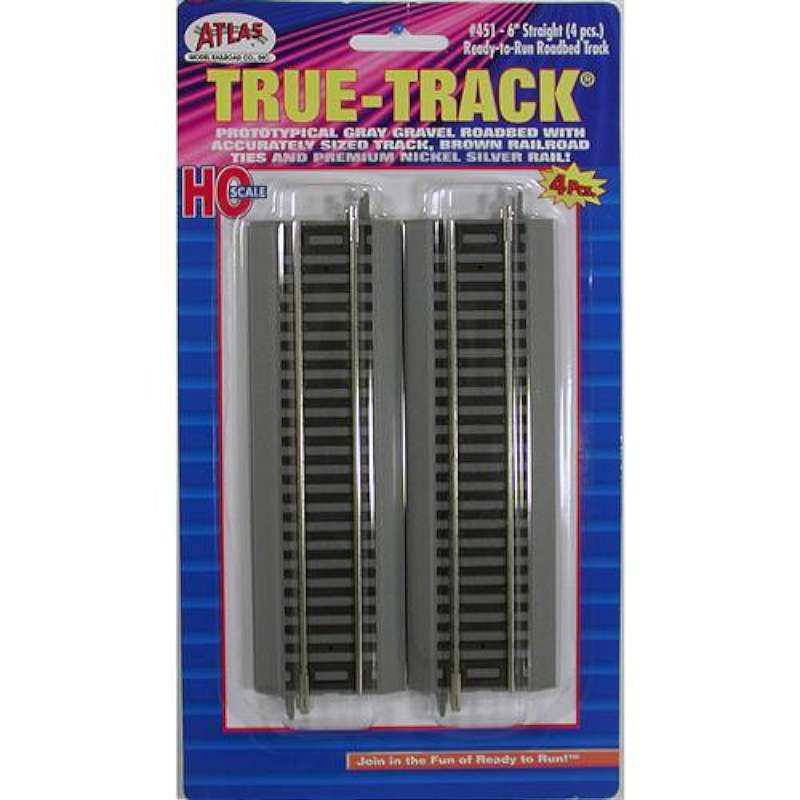 HO True-Track 6" Straight Track (4)