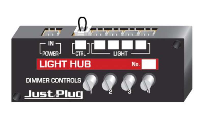 Just Plug: Light Hub w/Dimmer Controls for 4 LED Lights