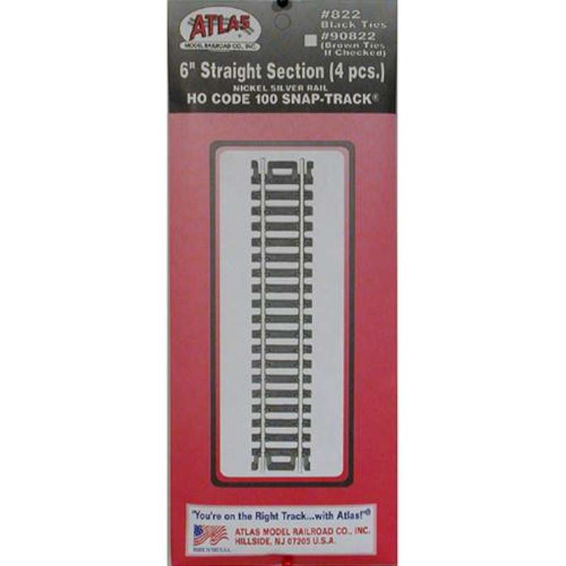 HO Code 100 6" Straight Snap Track (4)