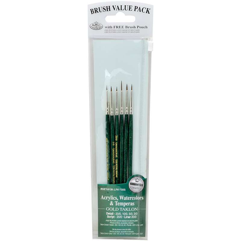 Value Pack Brush Sets Taklon Detail 6/Pkg